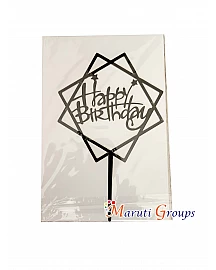 Happy Birthday Cake Topper for cake decorating -  Black