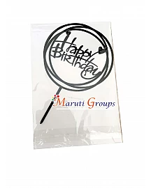Happy Birthday Cake Topper for cake decorating -  Black
