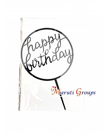 Happy Birthday Cake Topper for cake decorating -  Black