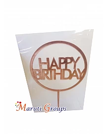 Happy Birthday Cake Topper for cake decorating -  Pink - Design 2