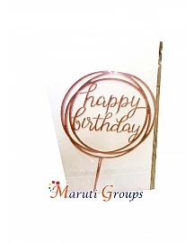 Happy Birthday Cake Topper for cake decorating -  Pink - Design 1