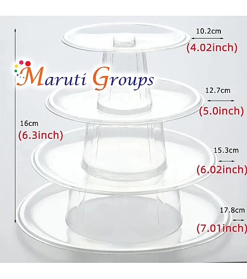 4-layer Round Macaron Tower Cake Stand Macaron Display Rack for Wedding Birthday Dessert Stand Cake Plate