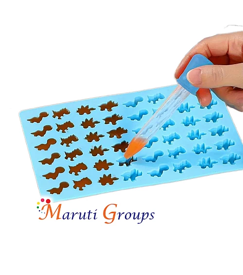 2pc Jelly Dinosaur and Silicone Dropper Chocolate Silicone Mould – 48 Cavity (19cm x 11.6cm)