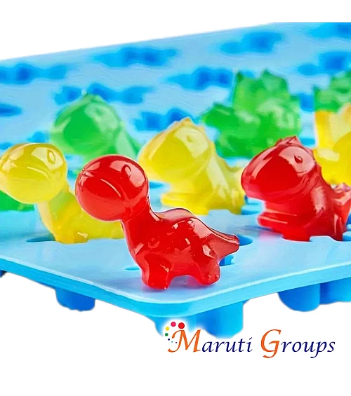 2pc Jelly Dinosaur and Silicone Dropper Chocolate Silicone Mould – 48 Cavity (19cm x 11.6cm)