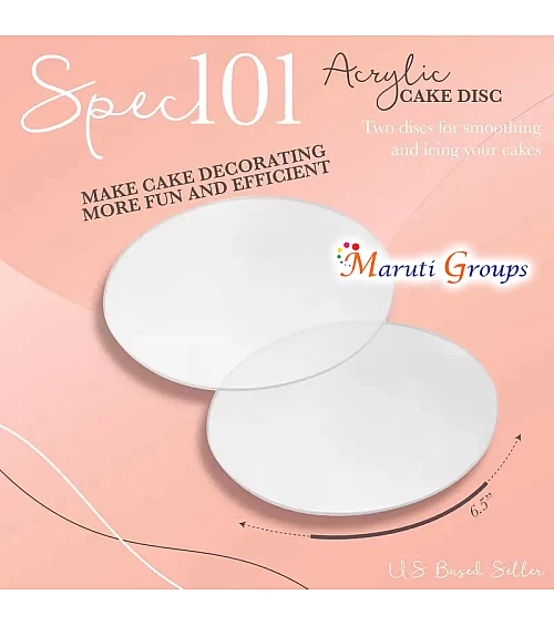 1pc Acrylic Cake Disc - Round Transparent Acrylic Cake Pan for Cake Decorating (10 Inch)