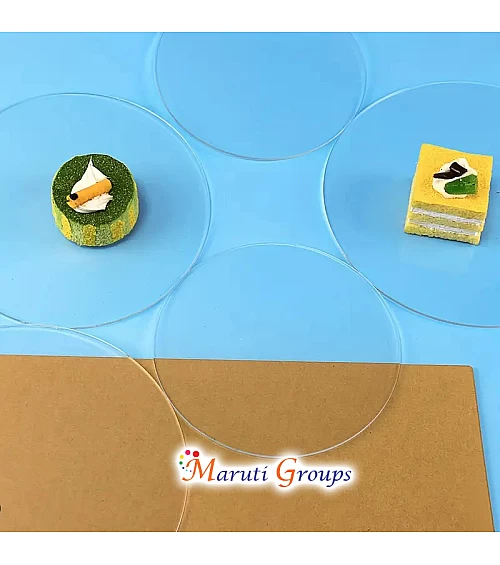 1pc Acrylic Cake Disc - Round Transparent Acrylic Cake Pan for Cake Decorating (10 Inch)