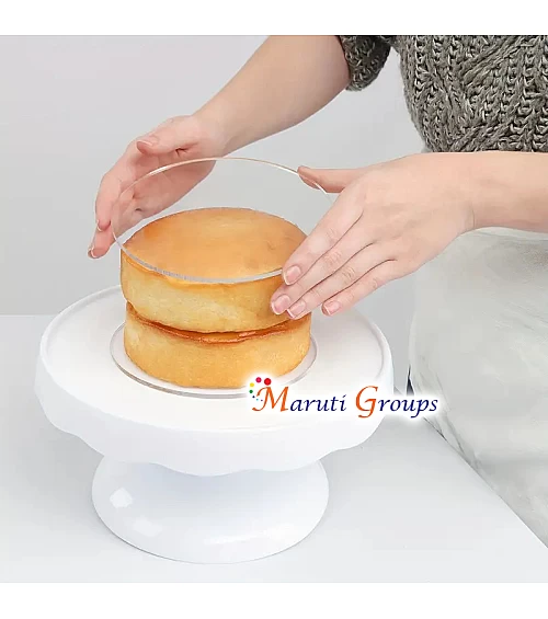 1pc Acrylic Cake Disc - Round Transparent Acrylic Cake Pan for Cake Decorating (10 Inch)