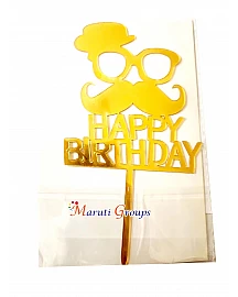 Happy Birthday Dad / Father Cake Topper for cake decorating -  Gold