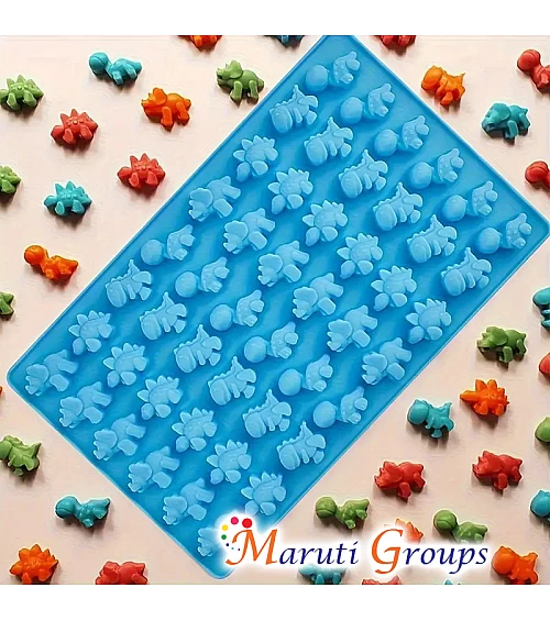 2pc Jelly Dinosaur and Silicone Dropper Chocolate Silicone Mould – 48 Cavity (19cm x 11.6cm)