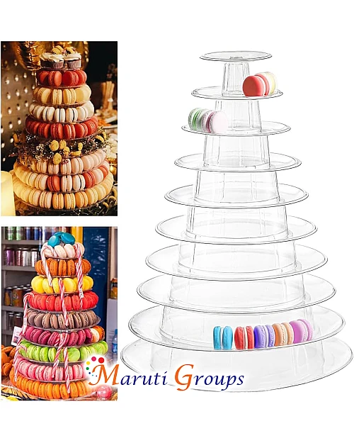 10-layer Round Macaron Tower Cake Stand Macaron Display Rack for Wedding Birthday Dessert Stand Cake Plate