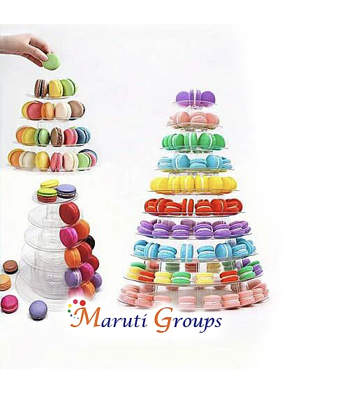 10-layer Round Macaron Tower Cake Stand Macaron Display Rack for Wedding Birthday Dessert Stand Cake Plate