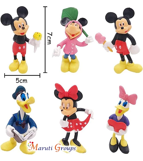 6pcs Mickey Minnie Character Set – 3D Standing Cake Decorations for Birthday Parties