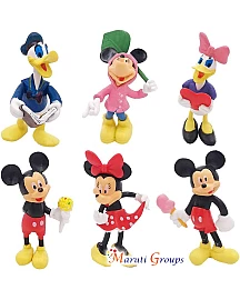 6pcs Mickey Minnie Character Set – 3D Standing Cake Decorations for Birthday Parties