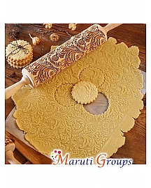Wooden Pattern Rolling Pin - Wedding