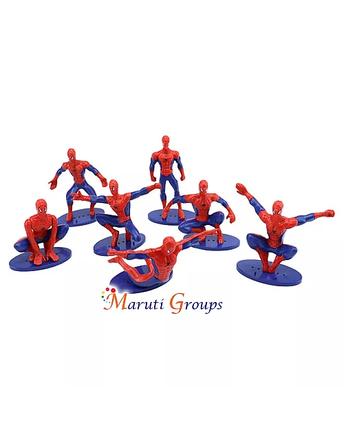 7pc Spiderman 3D Cake Topper Set – Superhero Birthday Party Decoration