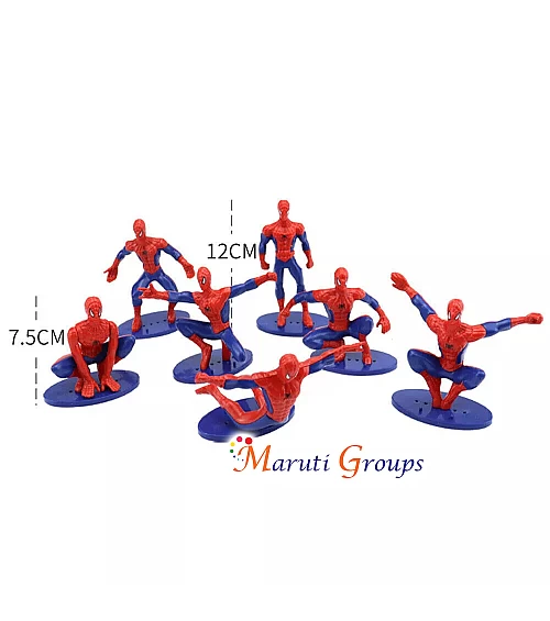 7pc Spiderman 3D Cake Topper Set – Superhero Birthday Party Decoration