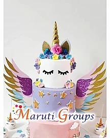 Unicorn Happy Birthday Cake Topper for cake decorating - Design 1
