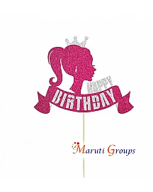 1pcs Barbie Cake Topper - Pink Girl Cake Topper Decoration - Paper / Board