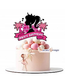 1pcs Barbie Cake Topper - Pink Girl Cake Topper Decoration - Paper / Board