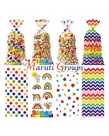 25pcs Lot DIY Rainbow Theme Candy Bags – Gift Bags, Cellophane Bags for Sweets & Chocolate (27.5cm x 13.5cm)