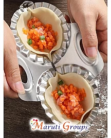 1PC, Stainless Steel Double Dumpling Mold, Dumpling Mold Packaging Dough Cutter / Pierogie Ravioli Maker / Indian Kachori Maker