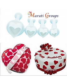 3pc Mini Heart Plunger Cookie cutter