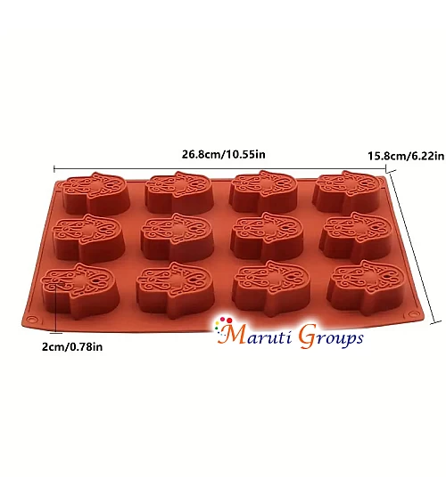 Evil Eye Owl-Shaped Silicone Mould – 12 Cavity Baking & Chocolate Mold (26.8cm x 15.8cm, Cavity Size 5cm x 3.2cm, Height 2cm)