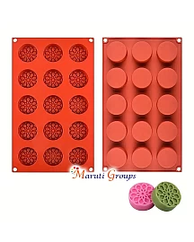 Round Burfee Penda Sweetmeat Silicone Mould – Chocolate & Sweet Mould (28.5cm x 16.7cm, Cavity Size 4cm)