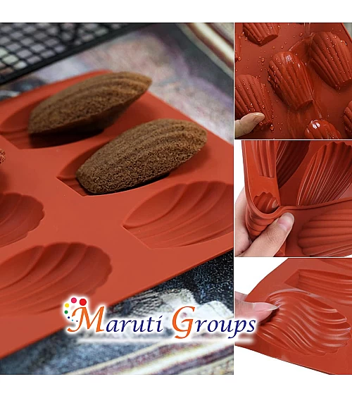 1pc Nonstick Silicone Madeleine Mold – Oven & Freezer Safe