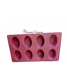 Oval Shape Wavey Chocolate Silicone Mould - Soap Bar, Tart Press, Cheesecake