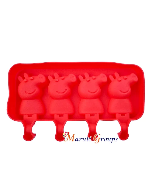 4 Cavity Peppa Pig Ice-Cream Mould with Sticks