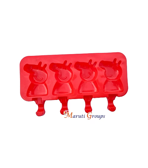 4 Cavity Peppa Pig Ice-Cream Mould with Sticks