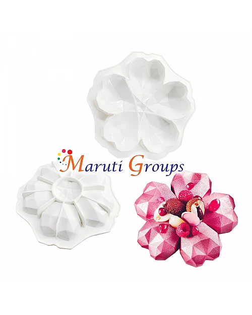 Multi Geometric Heart Silicone Mould