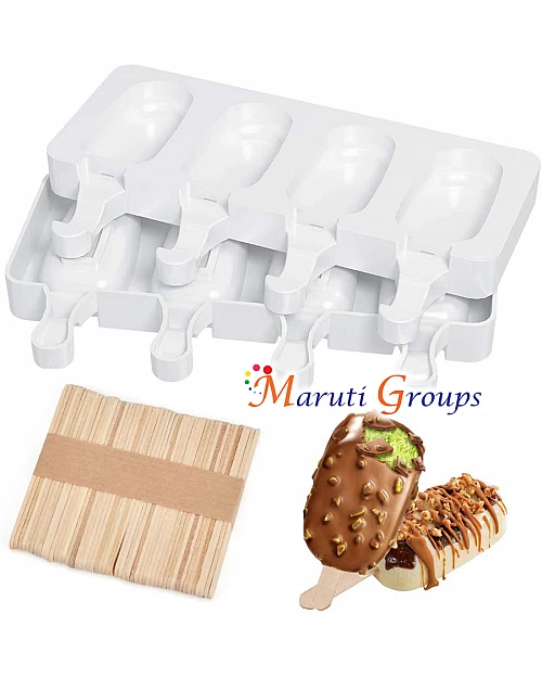 4 Cavity Ice-Cream Mould with Sticks / Popsicle - Big Magnum
