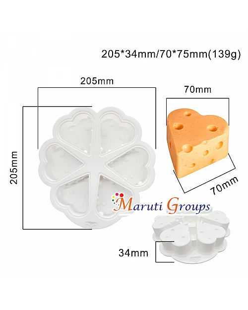 Heart Cheese Silicone Mould