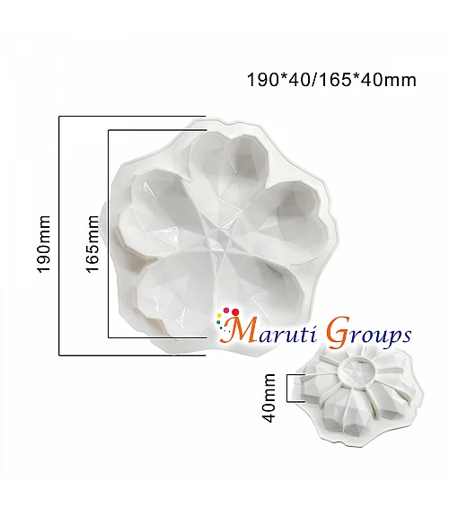 Multi Geometric Heart Silicone Mould