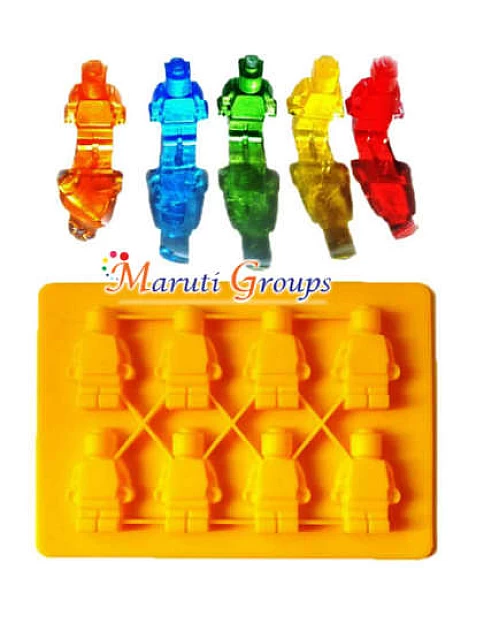 Lego Men Silicone Mould - 8 Robots Building Brick Figures