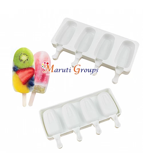 4 Cavity Ice-Cream Mould with Sticks / Popsicle - Big Magnum