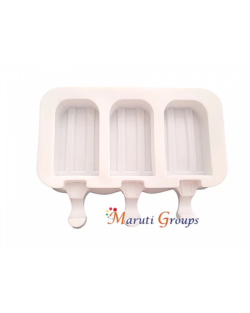 3 Cavity Ice-Cream Mould with Sticks / Popsicle - Old Fashion Style