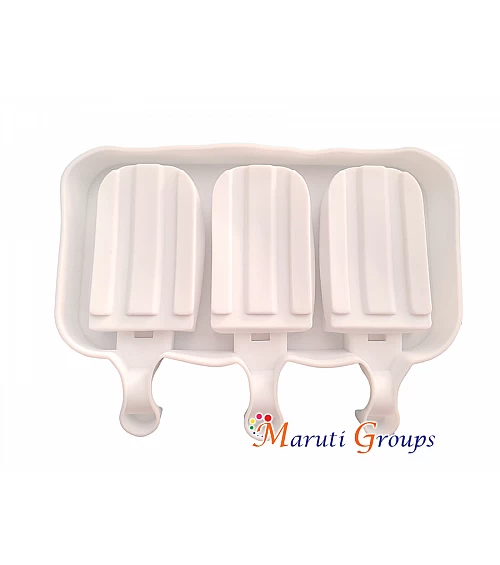 3 Cavity Ice-Cream Mould with Sticks / Popsicle - Old Fashion Style