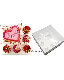 Bento Cake Box - 1 Cake and 6 Cupcakes