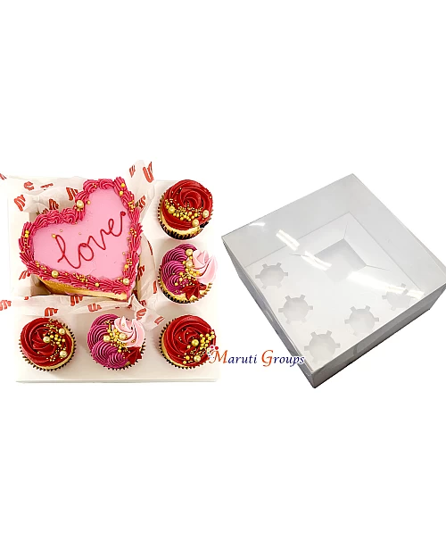 Bento Cake Box - 1 Cake and 6 Cupcakes