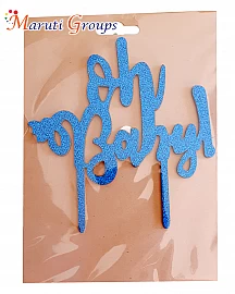 Oh Baby Cake Topper for cake decorating - Blue