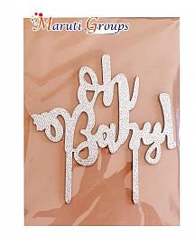Oh Baby Cake Topper for cake decorating - Silver
