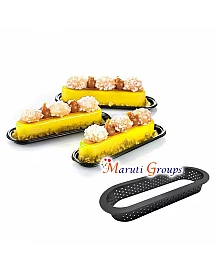 Oval Tart Ring, Heat-Resistant Perforated Cake Mousse Ring for cake decorating