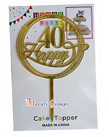 Happy 40th Cake Topper For Cake Decorating
