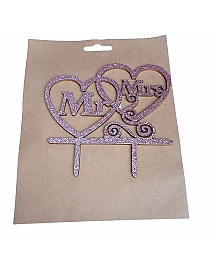 Mr & Mrs Cake Topper for cake decorating  - Pink