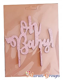 Oh Baby Cake Topper for cake decorating - Pink