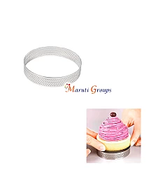 Round Tart Ring - Heat-Resistant Perforated Cake Mousse Ring (10cm, Stainless Steel)
