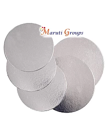 6pc Flat Cake Board - 20cm - Round Silver